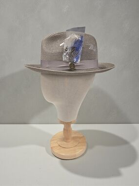 STEVEN LAND MENS "THE HAVANA" SILVER FOG COLORED HAVANA HAT. SH-100.